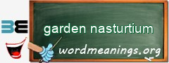 WordMeaning blackboard for garden nasturtium